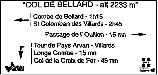 Col de Bellard panneau indicateur