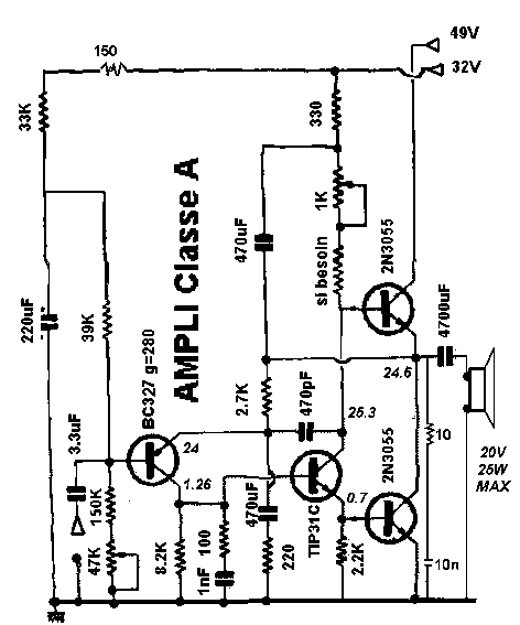 Classe A only 4 transistors and you have good Music