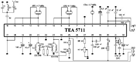 Le circuit intégré TEA 5711 schématic standard